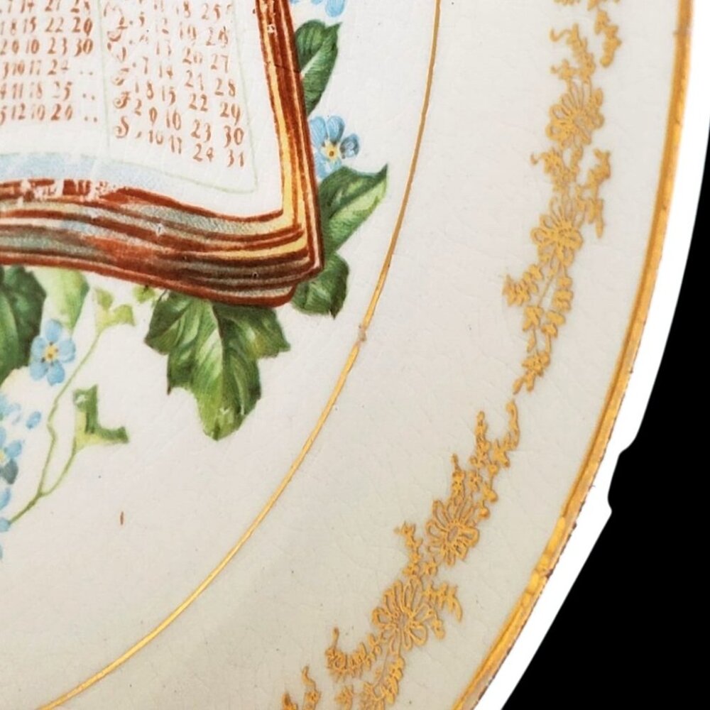 Antique Porcelain Calendar Plate 1910 Advertising Cole Camp Missouri Collectible - Picture 4 of 12